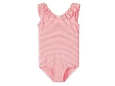 Name It fiery coral badedragt neon striber